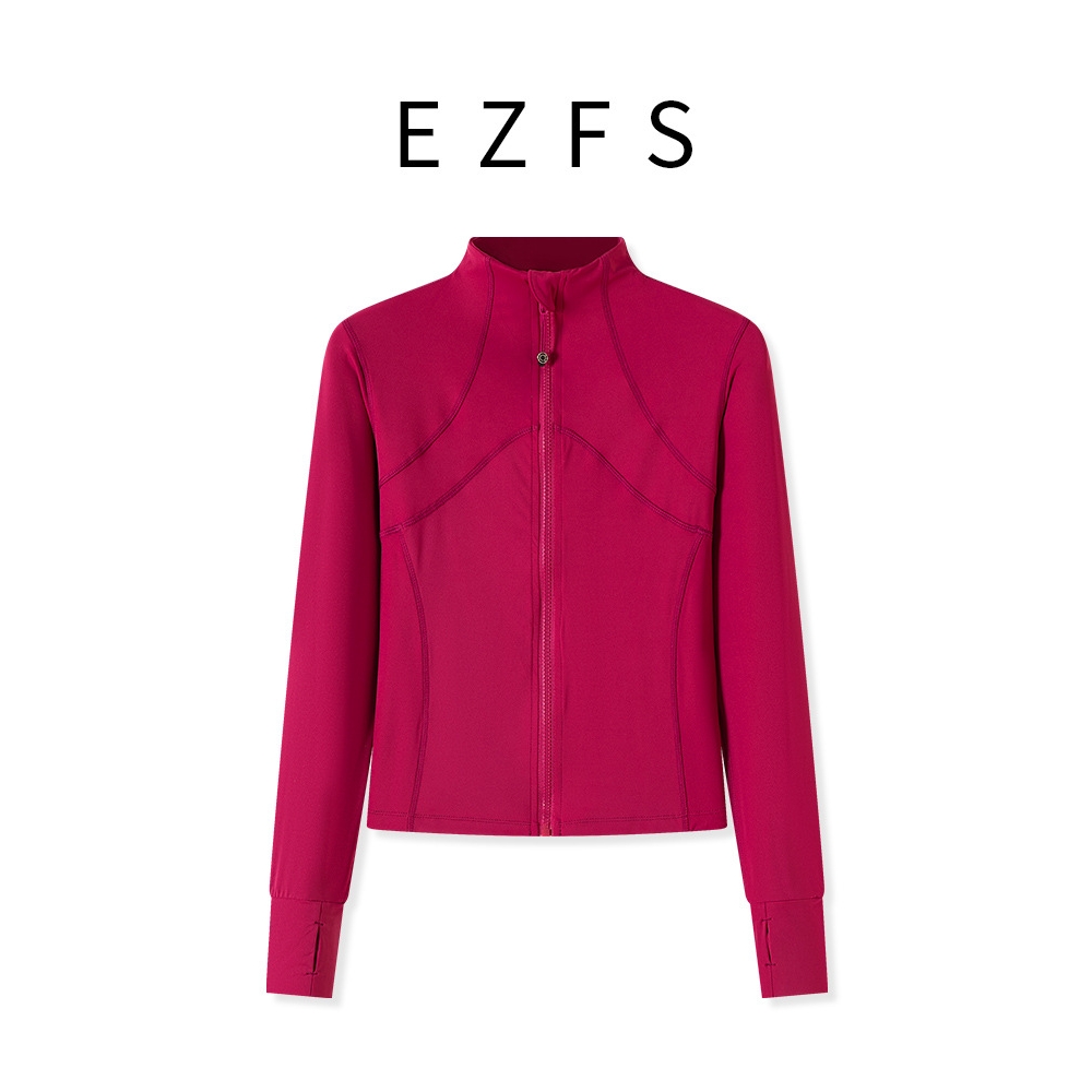 H536严选运动外套健身服女长袖上衣跑步服瑜伽服立领瑜伽外套上衣