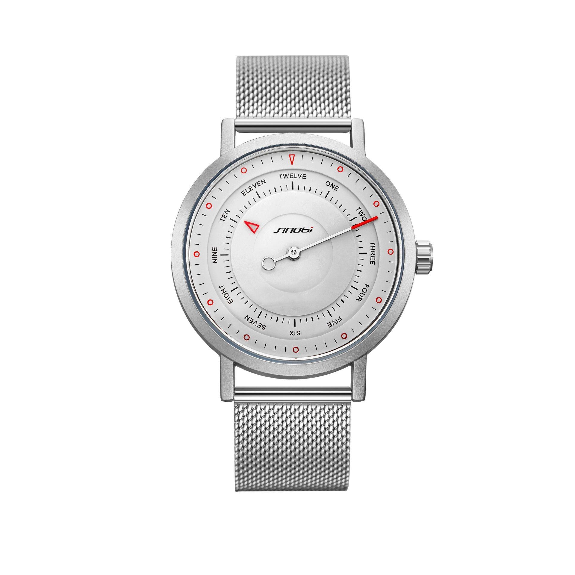 深圳永鸿钟表男士手表男创意罗盘单针学生手表网带石英表男外贸98