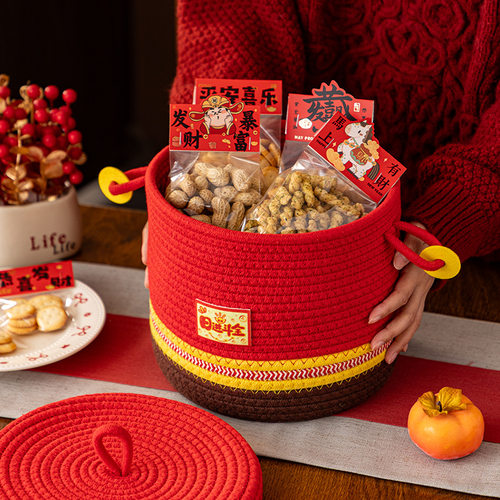 2026新款新年礼盒糖果饼干包装盒空马年春节年货送礼抱抱桶礼品盒