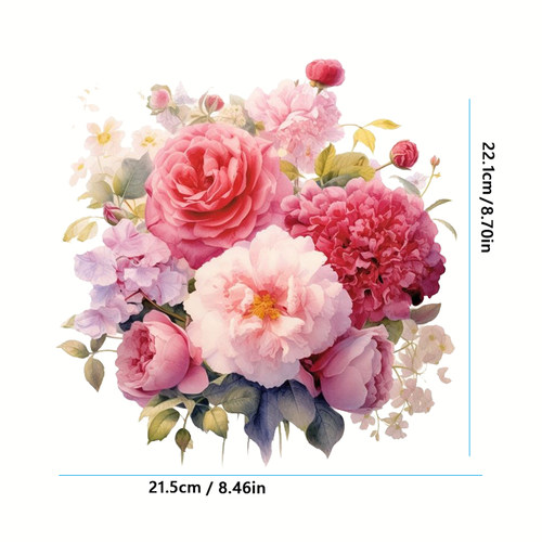 印花花卉潮可爱熨斗熨烫烫画贴热转印烫印烫画织布料辅料装饰烫画