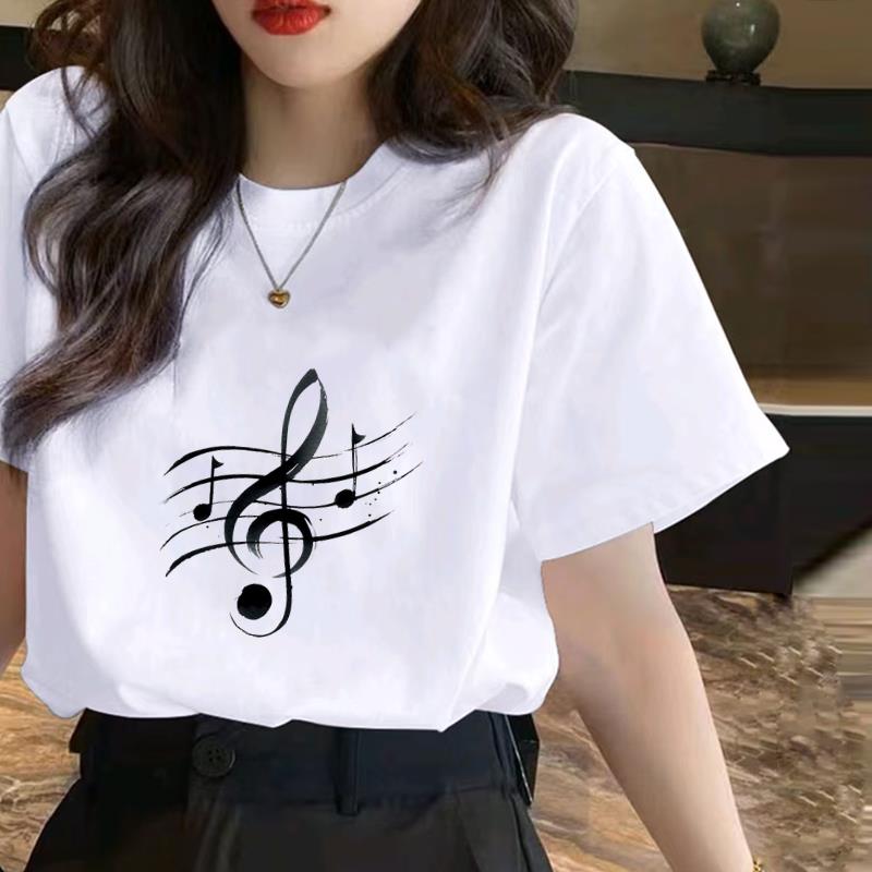 卡通可爱外穿洋气夏季上衣女打底时尚休闲圆领ins短袖通勤印花T恤