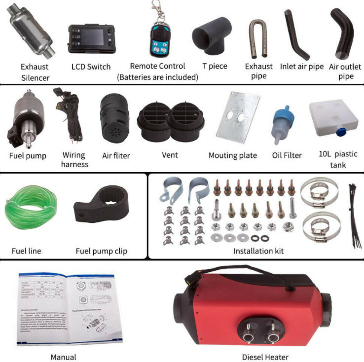 跨境货源驻车加热器12v24v卡车货车柴油暖风机家用220v三四轮柴暖