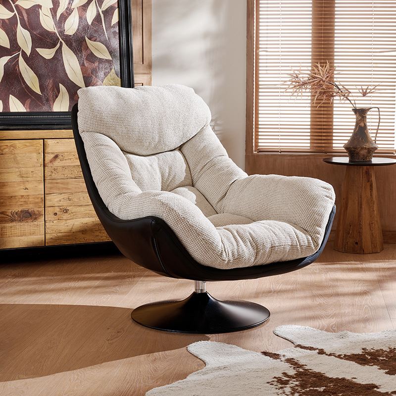 北欧轻奢单人沙发椅设计师款客厅阳台可旋转休闲懒人可睡可躺单椅