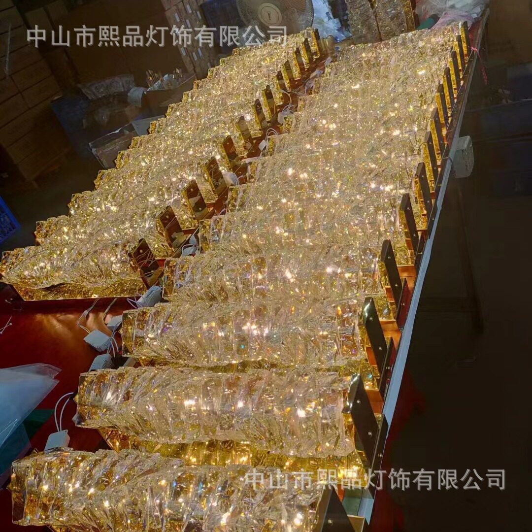 不锈钢轻奢水晶壁灯酒店工程客房灯具设计师样板房大尺寸异形壁灯