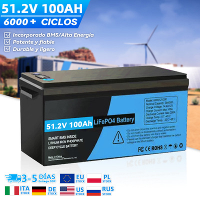 Batería para vehículos Hogar LiFePO4 51.2V 100Ah 200Ah