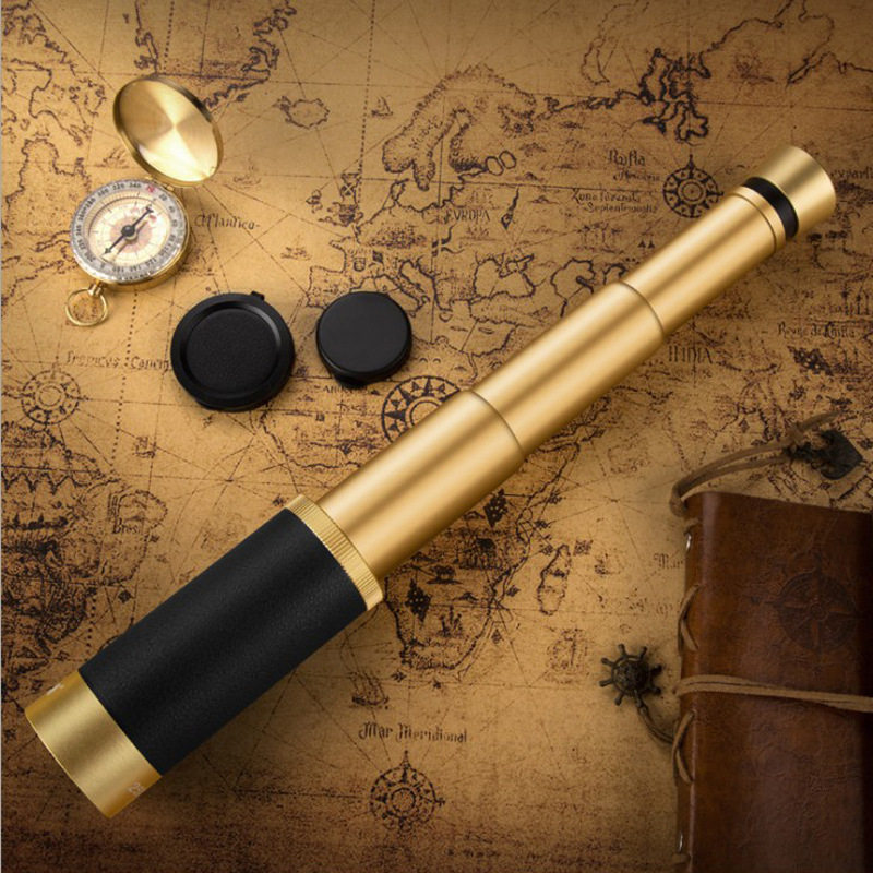 复古海盗镜单筒望远镜高倍高清25x50伸缩便携成人夜视户外望眼镜