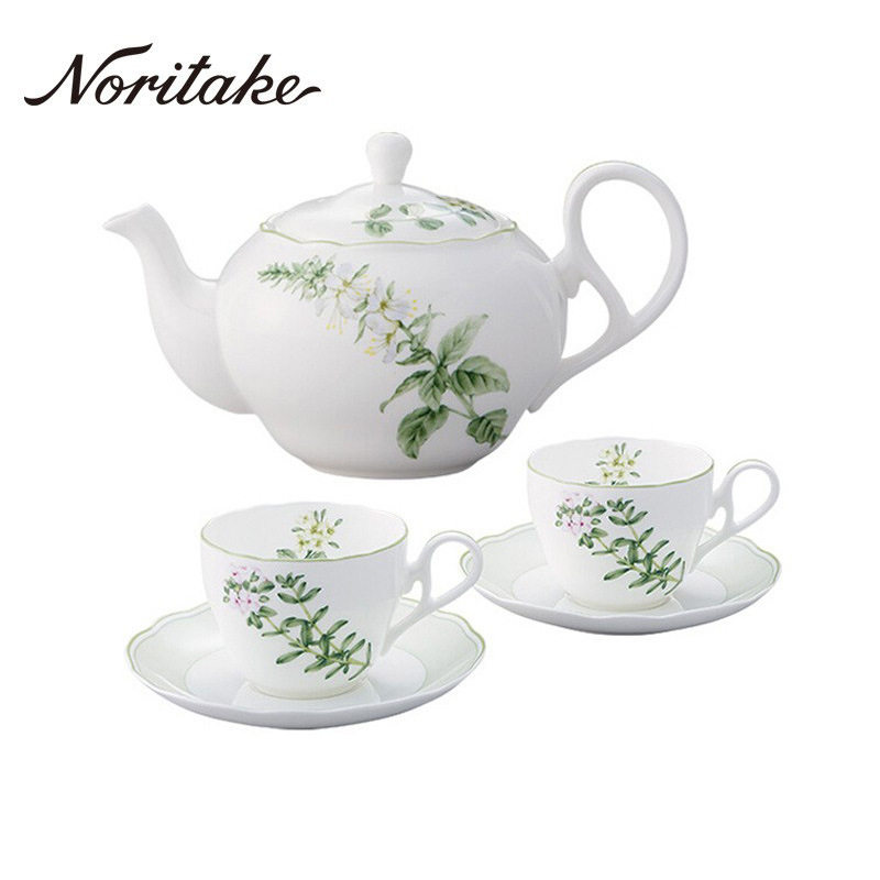 Noritake则武香草系列骨瓷咖啡杯碟套装英式骨瓷茶具精致下午茶杯