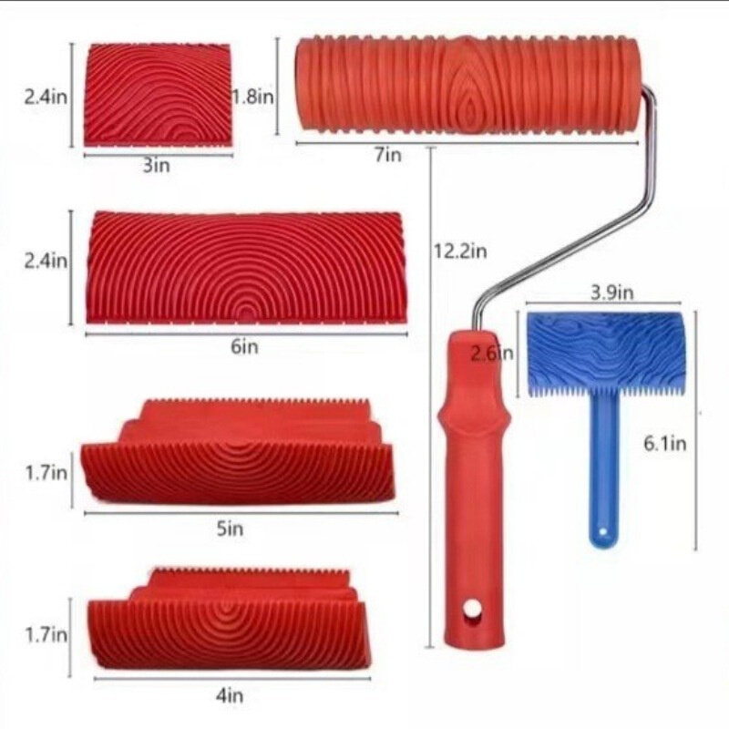 木纹器组合套装 仿木纹橡胶木纹模具工具ms17 ms21 ms3 7寸木纹滚