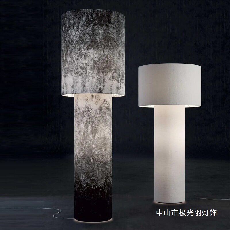 意大利管状客厅落地灯现代简约诧寂风卧室床头样板间布艺黑色台灯
