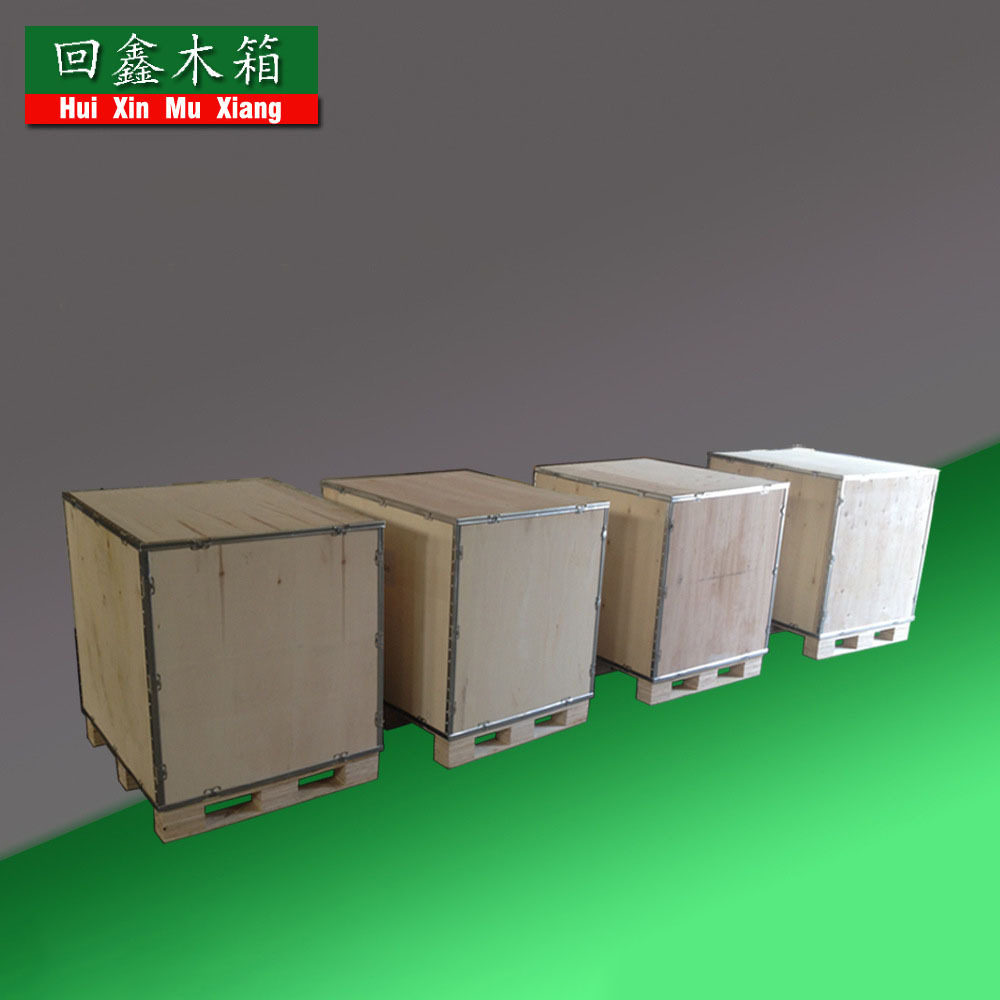 宁波厂家可折叠打包钢边包装箱出口用木箱设备仪器免熏蒸卡扣箱