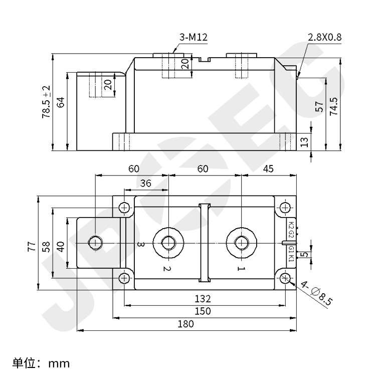 MKC800-18 MKC800A1800V快速(高频)可控硅晶闸管模块上海奇亿JPEC