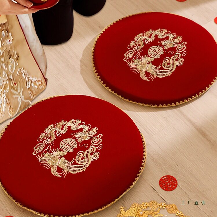 喜字跪垫一对结婚用品大全婚礼新娘敬茶改口坐福垫红色坐垫喜垫子