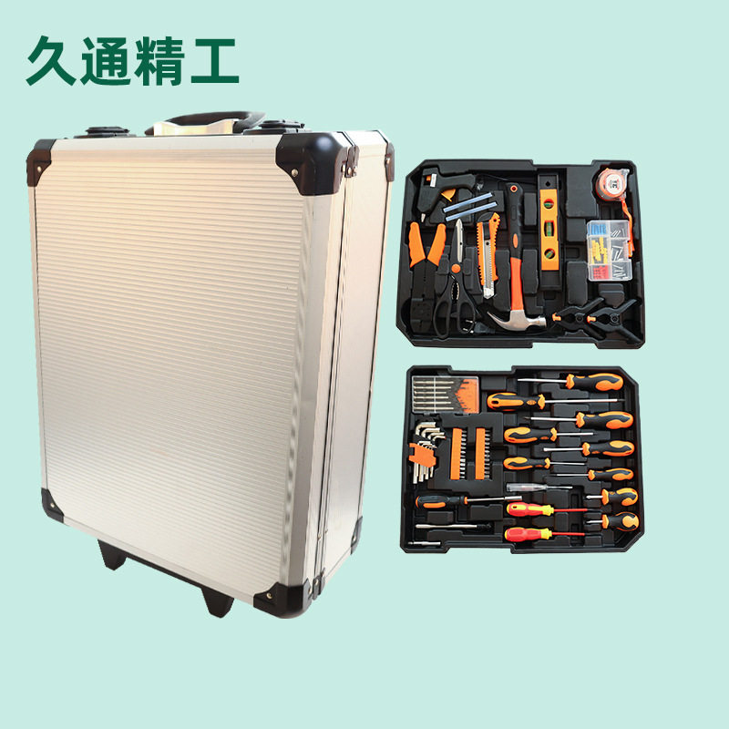 厂家销售186件套工具套装家用手动工具汽修组合铝合金维修工具箱