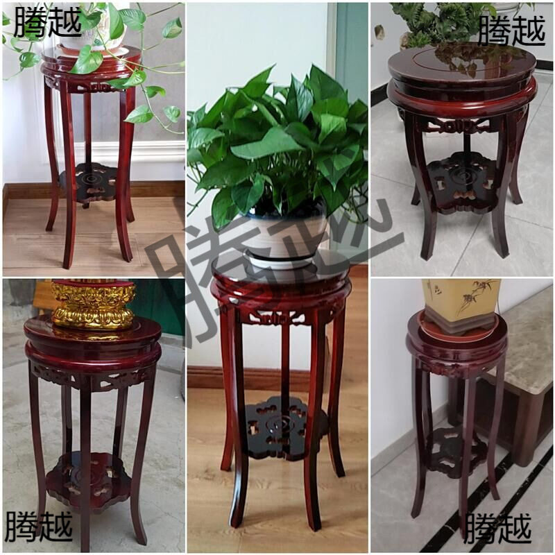 花架实木客厅中式单个置物落地室内鱼缸放盆景的小架子家用木质矮