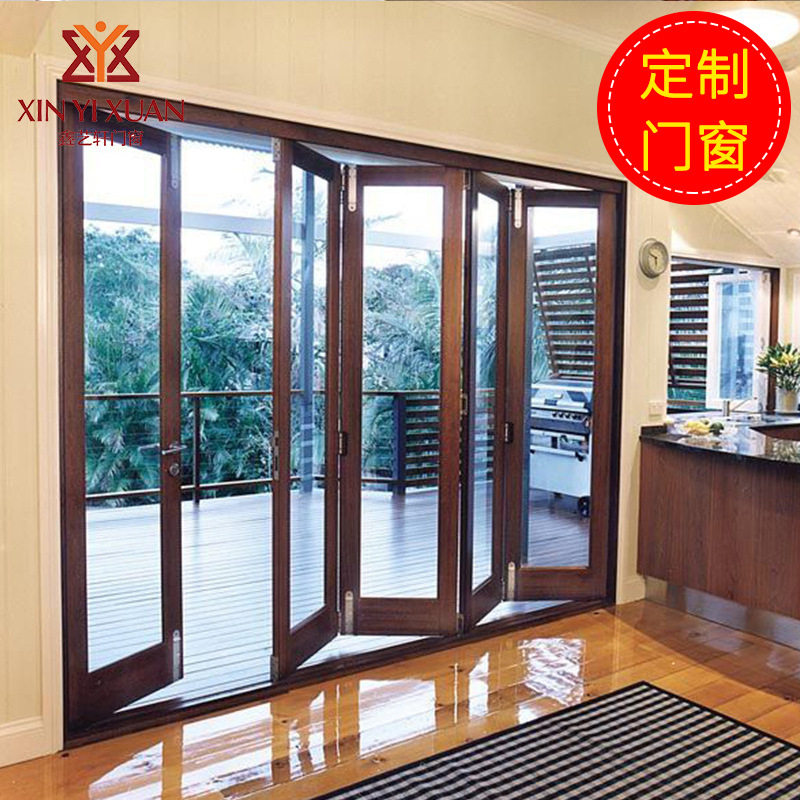 极窄厨房卫生间隔断玻璃门铝合金折叠门重型折叠推拉门厂家定制