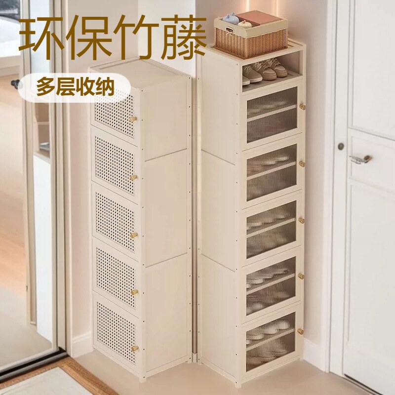 鞋柜家用门口多层室内鞋架新款2026爆款竹鞋子收纳柜出租屋用防尘