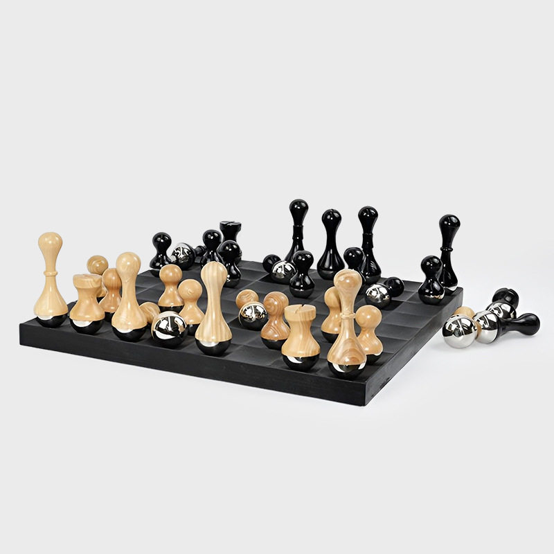 轻奢大理石木质棋盘摆件样板房售楼处书房桌面九酒店办公室软装饰