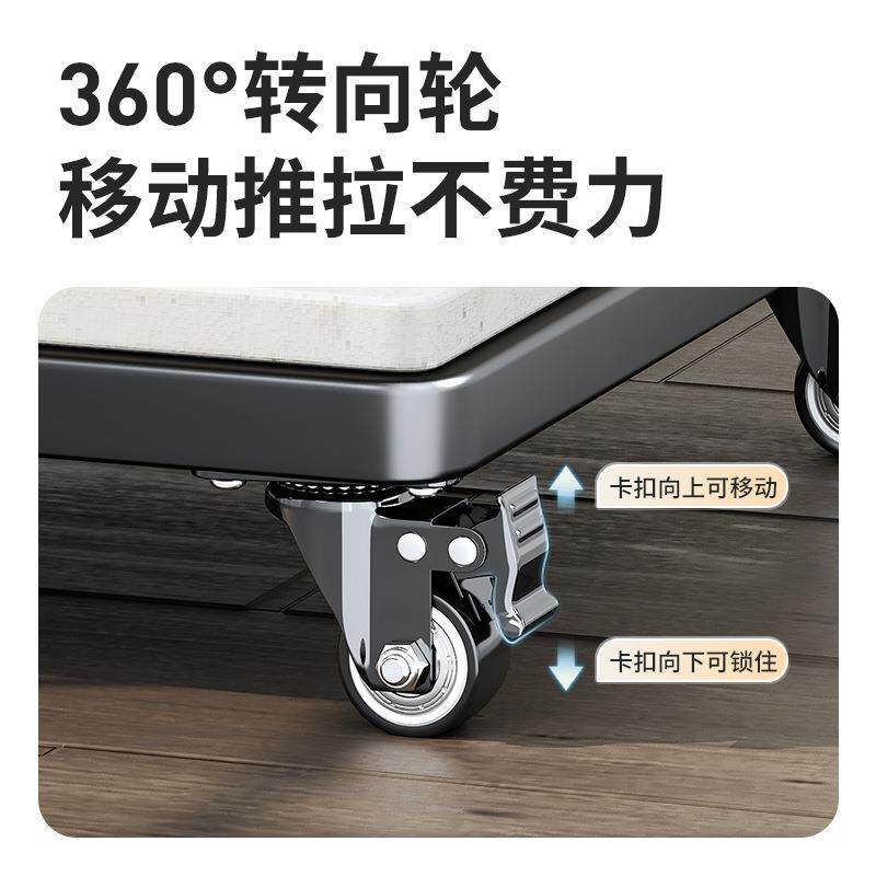 带刹车万向静音轮移动花盆植物托盘铁艺加厚特大号正方形底座带轮