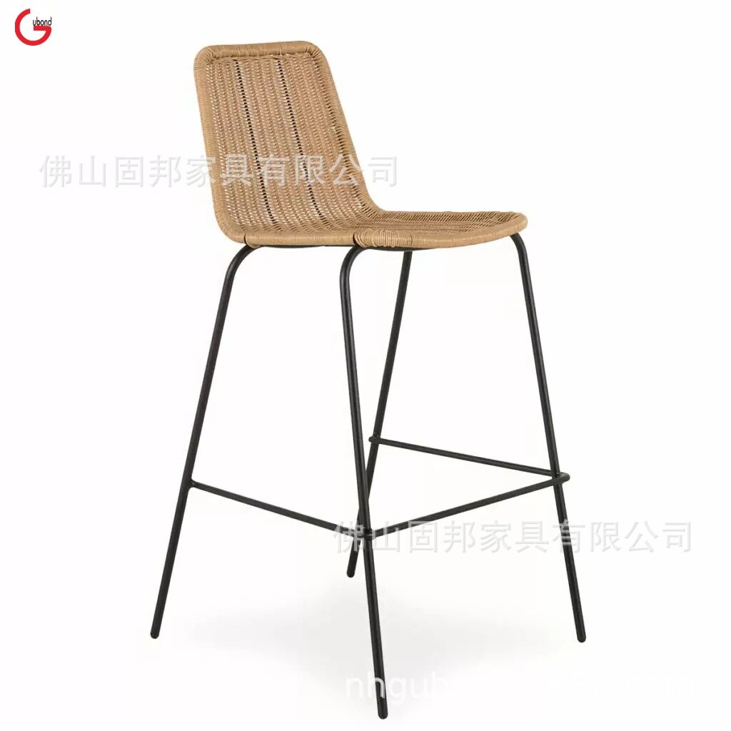 户外花园铁艺仿藤高脚吧凳