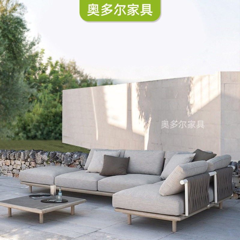北欧户外沙发绳编庭院别墅休闲组合露天室外防晒单人阳台藤沙发