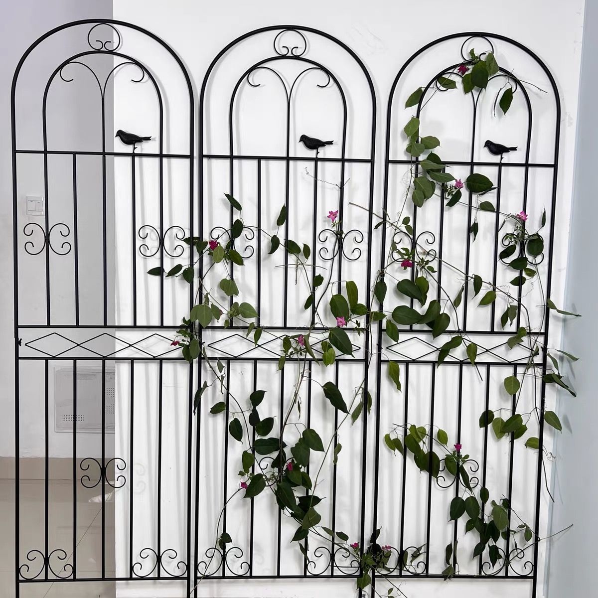 藤本月季爬藤架铁线莲种植花园栅栏户外花架支撑杆铁艺植物攀夷陵
