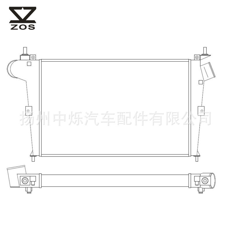 378*580*44mm汽车改装水冷式通用型板翅式全铝中冷器散热器