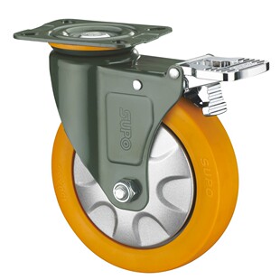 SUPO/向荣动力 2.5寸聚氨酯pu 带双刹车 万向脚轮J03S-01A-63-221