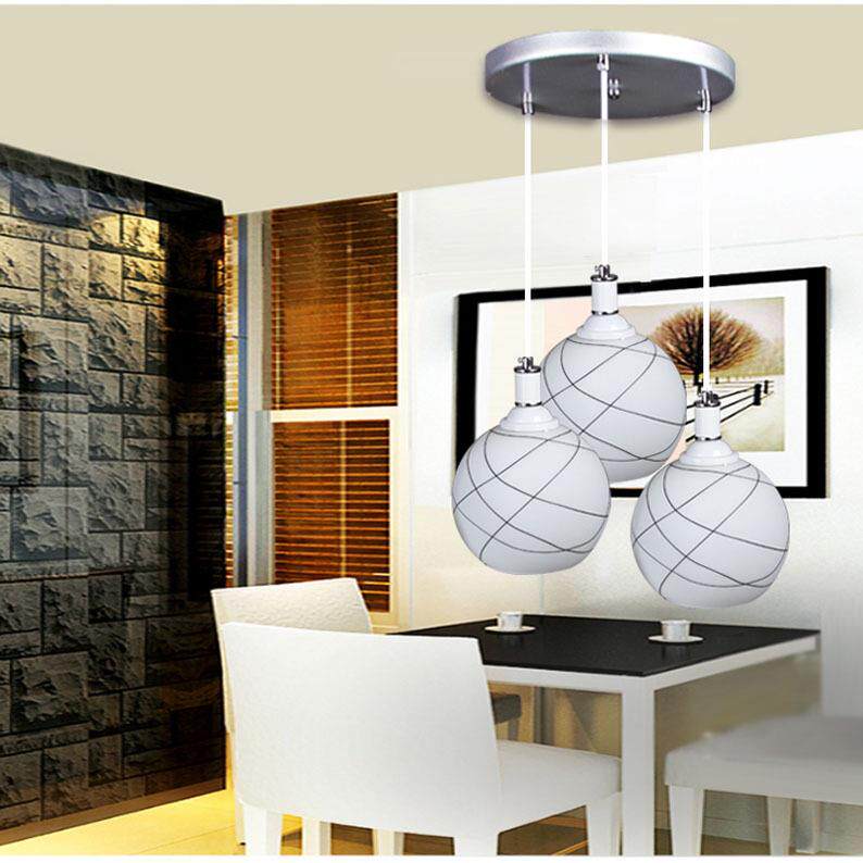 供应餐吊灯现代简约餐厅卧室吊灯创意个性三头玻璃餐吊灯