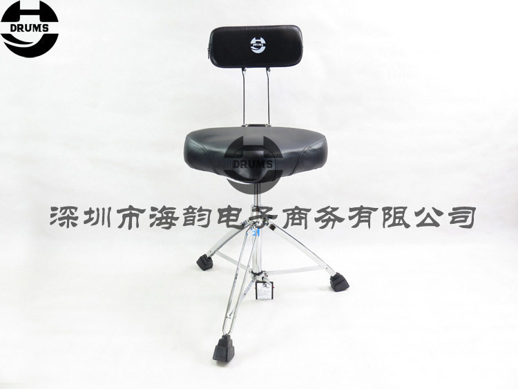 海韵打击乐HY DRUMS架子鼓32mm螺旋升降15寸皮革马鞍靠背鼓凳鼓椅