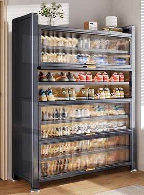 钢制鞋柜家用落地多层防尘鞋柜门口玄关入户室内大容量收纳置物s^