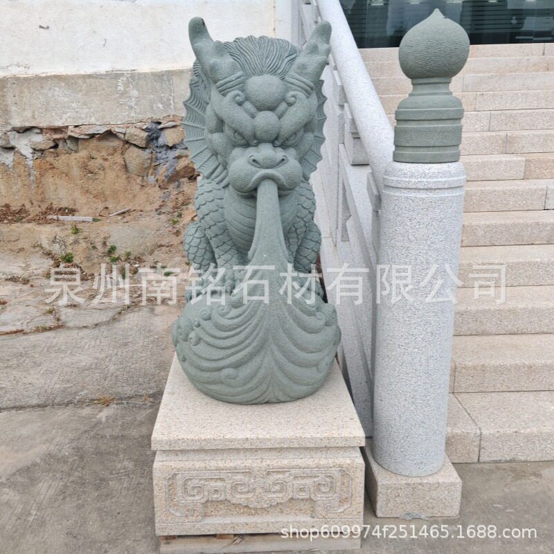 青石石雕吸水兽门口门墩摆件