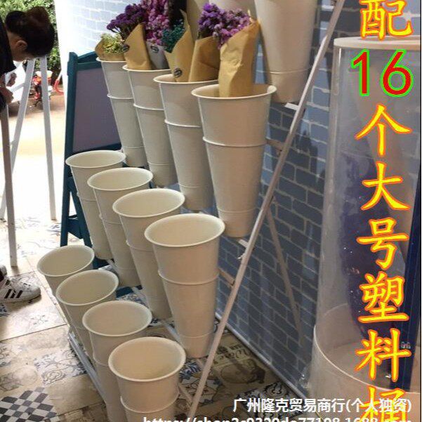 大号花店多层可移动花架花店货架铁艺花架鲜花货架花店花桶垒德株