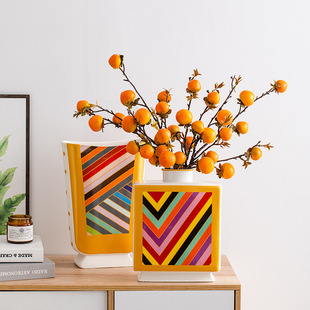 读途简约轻奢电视柜陶瓷宽口花瓶装饰鲜花客厅落地餐桌高级感摆件