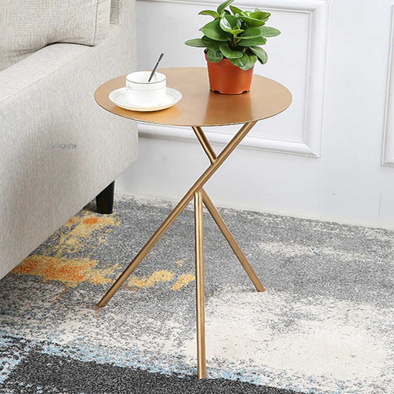 北欧铁艺沙发边几三角茶几客厅小圆桌子卧室电话几床边桌迷你角几