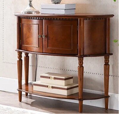 美式乡村外单Homycasa玄关台8460玄关桌半圆柜复古边柜走廊柜客厅