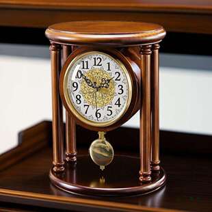 2026新款中式实木座钟客厅静音桌面钟表欧式大号台钟摆台式时钟表