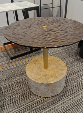 SSE14#现代简约岩板茶几组合轻奢客厅家用小户型沙发边几圆形小茶
