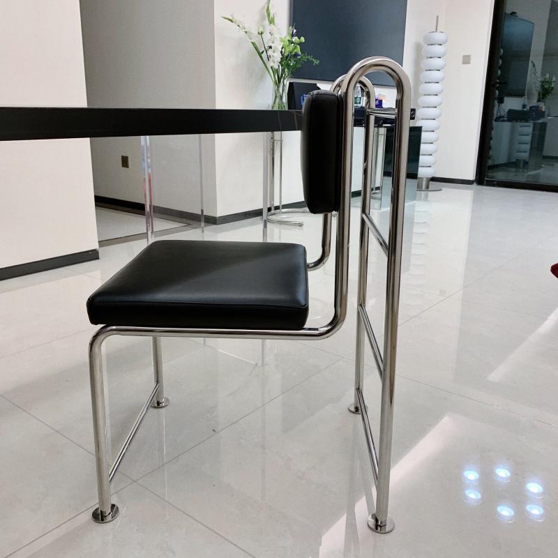 中古设计师不锈钢靠背餐椅