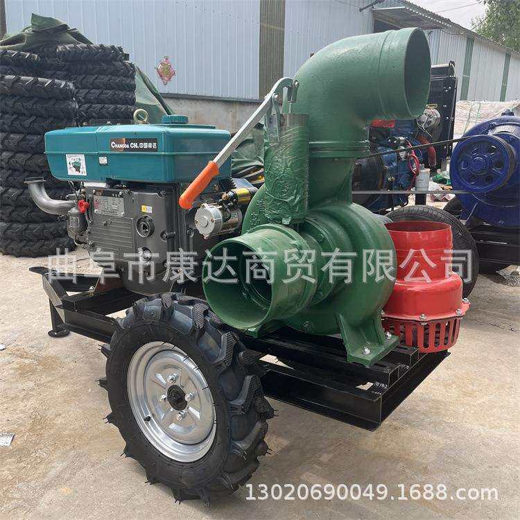 工地排水泵图片移动式抽水灌溉泵各种口径抽水泵