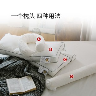 二合一枕头护颈椎睡眠托颈椎枕芯单人家用圆柱形乳胶颈托健康枕