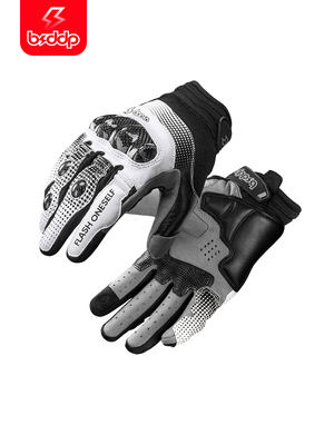 BSDDP 骑行手套摩托车骑士装备真皮碳纤维赛车防护夏季透气男女款