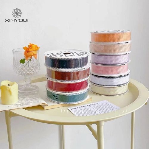 心悠双色织带花边花束包装丝带绣花带蝴蝶结缎带棉带礼品包装丝带