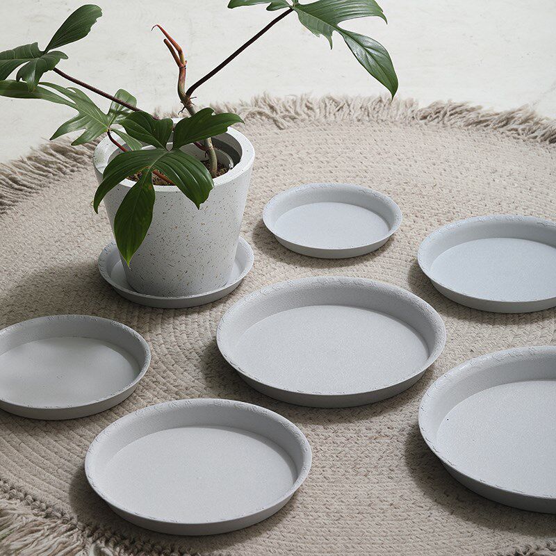 时尚浮雕圆形特大号无轮花盆托盘家用绿植盆栽沥水盘加厚塑料底托