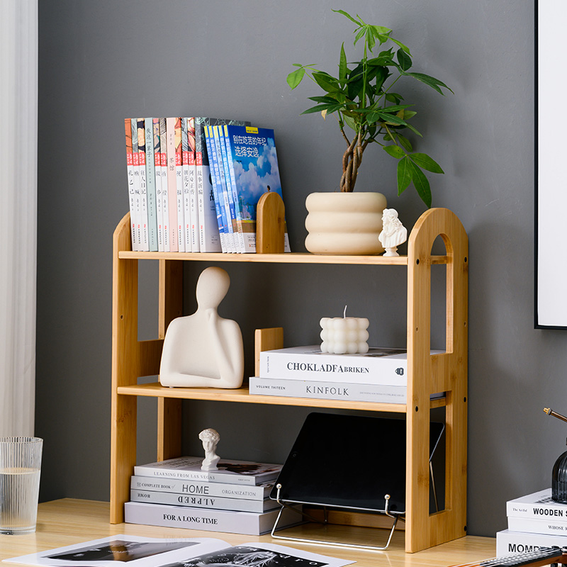 书架桌面简易多层收纳办公室电脑桌家用书桌儿童书柜桌上置物架