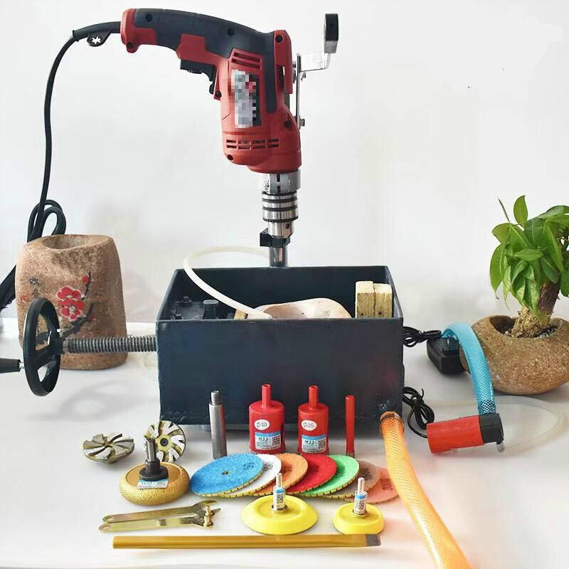 石头花盆制作工具全套鹅卵石开孔器打磨钻孔开洞开孔抛光清底工具