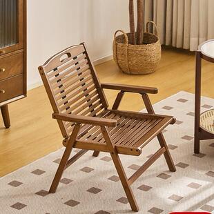 楠竹闲可折椅叠椅子靠背户外椅露营马扎凳便携躺阳台喝茶休小DMH
