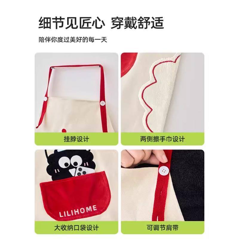 家围裙厨房做饭用爱卡通防污煤烦恼围作情侣工服可可调节家务清洁