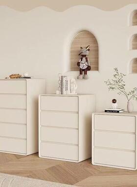 奶油室风白色五实柜斗柜卧储物柜简约现代收纳柜三斗客厅木抽MEC