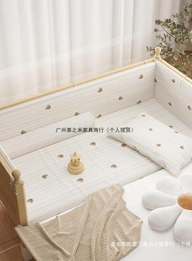 UXT儿童床拼接床栏可调高度带拼节接大床加厚加宽床实木婴儿床护