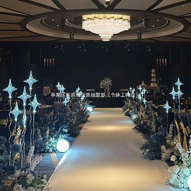 新款路灯道具星星路引t台婚礼EYW路灯幸运星发光路引引灯引婚庆道